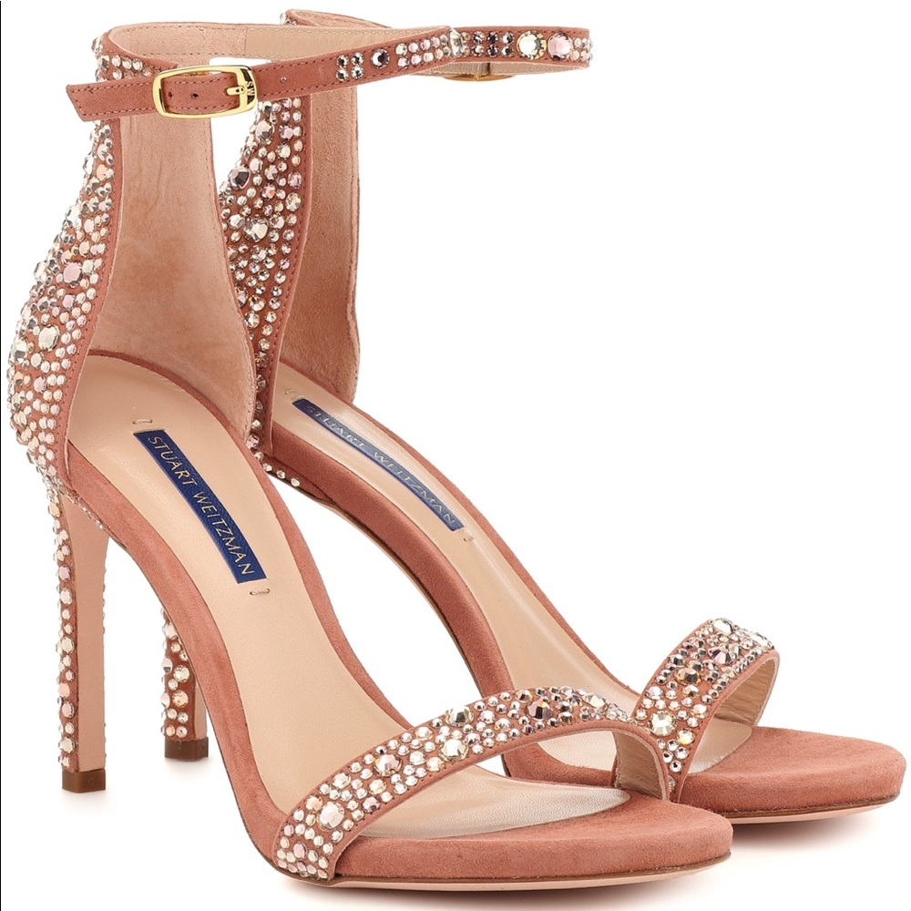 Stuart Weitzman Crystal Embellished Sandals